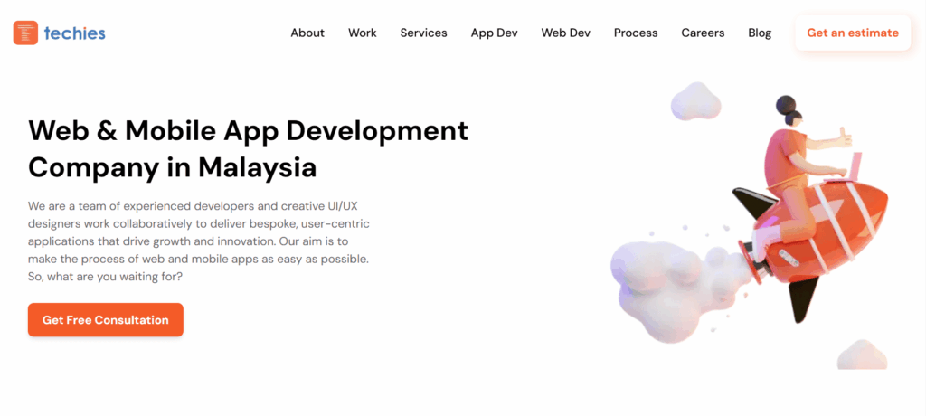 Techies App website banner