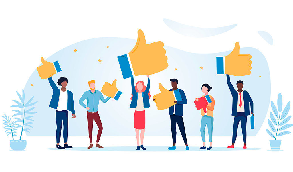 Vector of good review of customer service