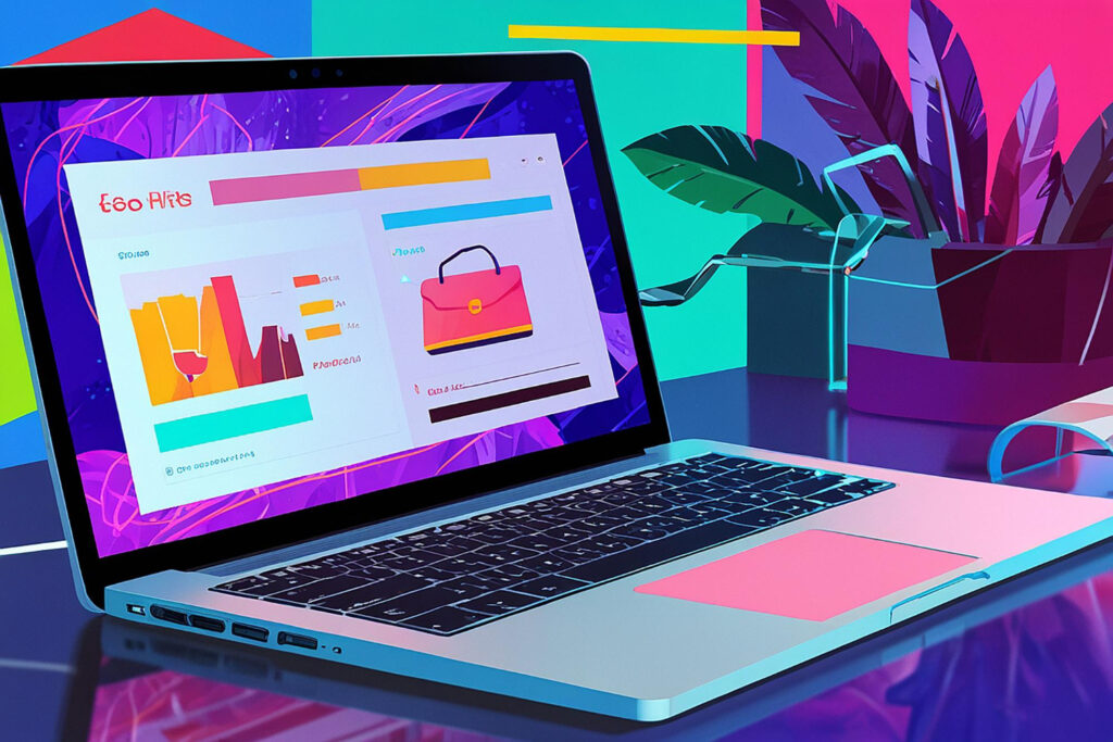 eCommerce website displayed on laptop