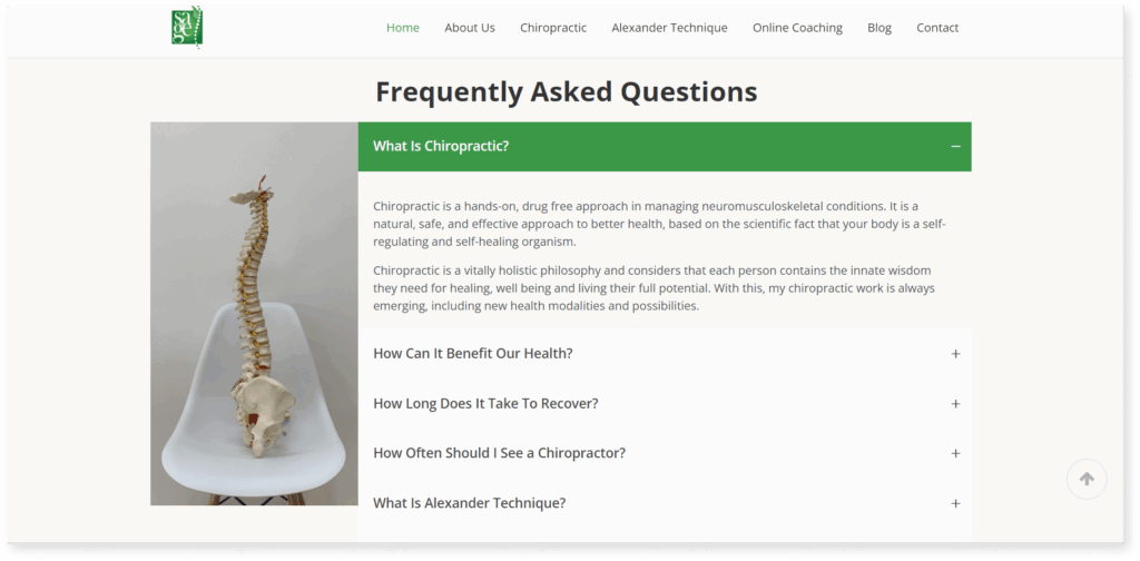 A screenshot of FAQ section from Sage website
