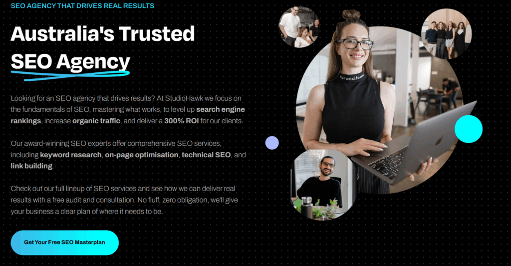 SEO service page banner from Australia SEO company