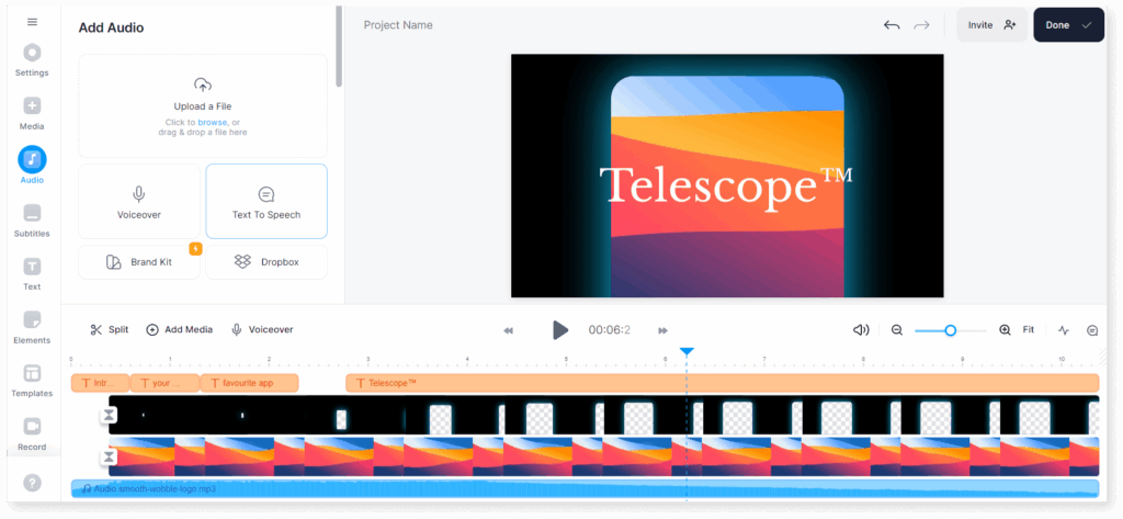 A screenshot of VEED for text to speech