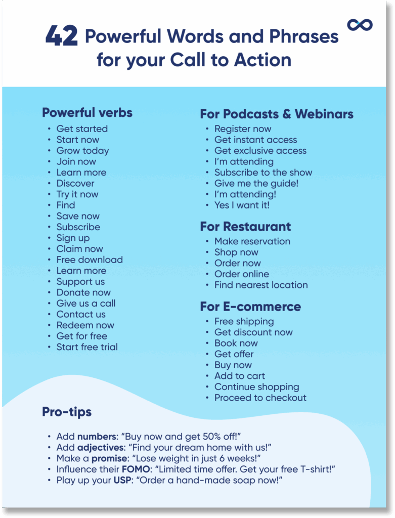 An illustration of powerful CTA words prepared by VeecoTech