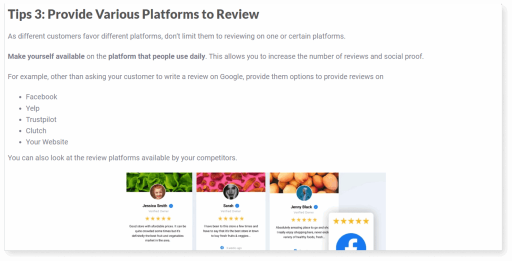A screenshot of content breakdown
